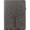 Generico DayQiQiPu Custodia Protettiva per Apple iPad Pro 11 Pollici (4a/3a/2a/1a Gen, 2018-2022) Cover Flip Portafoglio con Supporto Integrato Custodie di Rilievo in Motivo Cervo Albero, Grigio