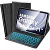 SOPPY Custodia con tastiera retroilluminata per Samsung Galaxy Tab A9+/A9 Plus 11 2023 (SM-X210/X215/X216/X218), layout UK, cover sottile con tastiera wireless staccabile