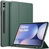 EasyAcc Custodia Cover Compatibile con Samsung Galaxy Tab S9 FE+/S9+/S10+ | con Cover Leggero Supporto in Pelle PU Case, SM-X810 (Wi-Fi)/SM-X816B (5G Global)/SM-X818U, Verde