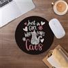 Generic Tappetino per mouse nero con motivo floreale, per amanti dei gatti, per scrivania, casa, ufficio, dormitorio, computer, laptop, 20 x 20 cm, con scritta Just a Girl Who Loves Cats
