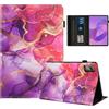 Rostsant Custodia per Lenovo Idea Tab 11 Pollici Tablet 2025 TB-336ZU TB-336FU Cover Libro Stand Funzione Slot per Carte Libro Cover Tablet Protettiva per Lenovo Idea Tab 11 Pollici Marmo oro rosa