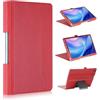 TOPCASE Custodia per Lenovo Tab Plus (TB351FU) 11,5 pollici 2024,Custodia a libro con tasca e portapenne, Auto-Sonno/Stela,Rosso