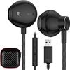 ACAGET Cuffie USB per Computer 2.5M PC Gaming Cuffie con Filo Stereo HiFi | Semi In Ear Auricolari PC con Microfono Cancellazione del Rumore Controllo del Volume per PS4/5/Mac/Laptop/Chromebook/Windows
