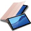 Cadorabo Custodia Tablet per Huawei MediaPad T5 10 (10.1 Zoll) in ORO ROSA PASTELLO - Copertura Protettiva Molto Sottile di Similpelle in Stile Libro SENZA Auto Wake Up e Funzione Stand