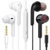 MAS CARNEY Due Cuffie MAS CARNEY WI9 Cuffiette con Filo Auricolari con Controllo Volume e Microfono per Smartphone Nero +Bianco