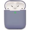 KOKOKA Custodia in Silicone Compatibile con AirPods 2 Custodia, Silicone Protettiva Case Cover per Airpods 2, LED Anteriore Visibile, Lavender Grey