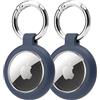 HAUXGOGO Custodia per AirTag, protezione antiurto e antigraffio, accessorio per localizzatore GPS AirTag, compatibile con portachiavi, zaini, bagagli e animali domestici-Blu