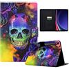 LSPCASA Custodia per Samsung Galaxy Tab S10 Lite 2025/S10 FE/S9 FE 10,9 pollici/S9 11Folio Flip Custodia Protettiva in Pelle PU con Supporto Slot per Carte Portafoglio Tablet Cover Scheletro colorato