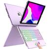 aMZCaSE Custodia per tastiera iPad 10.2 per iPad 9° genn 2020-360°Flip Hard-Shell Slim Cover Custodia Tastiera Bluetooth Wireless con 7 Retroilluminazione Standby / Sveglia Automatica per iPad 9/8/7/6a