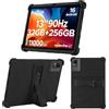 KUSINHOKA Custodia per DOOGEE U13 13 Pollici, Morbido Silicone [Antiurto] Protettiva Cover, Anti-Graffio Protezione Custodia con Funzione di Supporto per Tablet DOOGEE U13, Nero