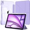 EspZanthic Cover per iPad Air 11 M4/M3/M2, Air 5a/4a Gen 10,9 Custodia Case Lilla | Porta Pencil Bumper TPU Souple Dos Transparent Support Y Fold Protection Antichoc Design Fin Léger Multi Angles Lecture Vidéo
