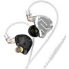 KINBOOFI KZ ZS10 Pro - Cuffie auricolari con monitor KZ HiFi con 4 protezioni bilanciate e 1 driver dinamici per musicista batterista (with mic, nero)