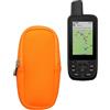 kwmobile Custodia compatibile con Garmin GPSMAP 66sr / GPSMAP 67 / GPSMAP 66i - Astuccio Protettivo in Neoprene con Chiusura Zip - Soft Pouch Palmare - arancione fluorescente
