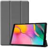 SATURCASE Custodia per Samsung Galaxy Tab A 10.1 (2019) SM-T510 T515, in pelle PU, pieghevole, con supporto, custodia protettiva per tablet (grigio)