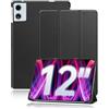 yystao Custodia protettiva per tablet TECLAST T60 Plus da 12 pollici, yystao sottile con design a tripla piega, custodia rigida compatibile con TECLAST Tablet T60 Plus, nero
