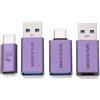 CHEOTIME Blocco dati da 4 pezzi, blocco dati USB A maschio a USB C Proteggi contro l'hacking dei rifiuti per smartphone, PC, laptop, tablet, solo per una ricarica