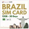 BeachSIM Carta SIM Brasile 30 giorni | 12 GB di Dati Solo a Velocità 4G/5G | Roaming 0 In Più di 9 Paesi dell'America Latina | Attivazione Rapida | Funziona Su dispositivi iOS e Android