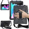 TECHGEAR X-Case per Microsoft Surface Go 3 / Surface Go 2 10.5, resistente e resistente, resistente agli urti, con supporto girevole a 360, cinturino da polso e tracolla, Nero