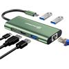 UtechSmart - Hub USB C 6 in 1, adattatore da USB C a HDMI con Ethernet da 1000m, porta di ricarica PD 100W, 3 porte USB 3.0, compatibile per MacBook Pro, Chromebook e dispositivi USB C (verde)