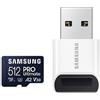 Samsung PRO Ultimate, scheda microSD + lettore di schede USB, 512 GB, per smartphone, drone e action cam, UHS-I U3, 200 MB/s di lettura, 130 MB/s in scrittura, MB-MY512SB/WW