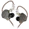 KZ ZSN Pro - Cuffie in metallo con tecnologia ibrida 1BA + 1DD HiFi Cuffie per bassi nell'orecchio Monitor Cuffie con cancellazione del rumore (grigio, senza microfono)