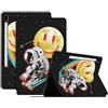 Generico DayQiQiPu Custodia per Samsung Galaxy Tab S7+ Plus SM-T970/T976B/T975 12,4 Pollici in Pelle PU Serie Motivo Astronauta Custodie Protettiva, Cover Ultra-Sottile con Supporto a Flip e Auto Wake/Sleep,01