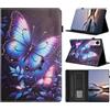 Generico DayQiQiPu Custodia per Xiaomi Redmi Pad (22081283G) 10,61 Pollici in pelle PU Caso a Portafoglio Cover Ribaltabile Motivo Farfalla blu Guscio con Supporto e Auto Wake/Sleep, 04
