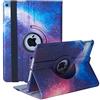 Xsltkby Custodia per iPad 10.2 9a / 8a / 7a Generazione (2021 2020 2019) - 360 Gradi di Rotante Cover Protettiva Case con Funzione di Auto Svegliati/Sonno (Galassia)