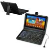ENJOY-UNIQUE 7 - 8,9 - Custodia protettiva per tablet con tastiera AZERTY francese layout, presa micro USB, custodia universale da 7 8 pollici, compatibile con Samsung Galaxy Tab, Lenovo, ASUS