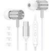 Vedfoad Cuffie USB C con cavo per Samsung Galaxy S25 Ultra S24 S23 S22 S21 A17 5G A16 A36 A56 A55, auricolari USB C con microfono, auricolari tipo C per iPhone 17 Air 16 15 i Pad Pro Google Pixel