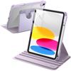 JETech Custodia Girevole per iPad (A16) 11ª/10ª Gen, Viola Chiaro | Per 2025/2022 Modello, Cover Supporto Rotante 360°, Retro Trasparente, Porta Pencil, Protezione Completa