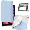KeeFos Cover per iPad Mini 7(A17 Pro, Modello 2024, 7a) / iPad Mini 6(A15, Modello 2021, 6a) 8,3 Pollici, Traslucida Cover Posteriore Protettiva, Staccabile Custodia con Portapenne - Blu