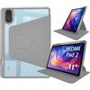 idudao Custodia Cover per Xiaomi RedMi Pad 2 11 pollici 2025,360 rotazione multi-angolo trasparente Indietro Case per tablet con portapenne, Grigio