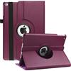 RLINGX Custodia per iPad Air 2/ Air 1/ iPad 9,7 Pollici 5/ 6a Generazione (2017/2018) - Custodia Girevole a 360 Gradi Multi-Angolo con Auto Sveglia/Sonno funzione (Viola)