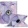 FINTIE Custodia per iPad Air 10,5 (3ª Gen) 2019 / iPad PRO 10,5 2017 con Pencil Holder - Girevole 360 Gradi di Rotazione Cover Protettiva Case con Auto Sveglia/Sonno, Lilla Marble