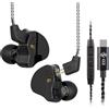 Yinyoo CCZ Melody USB C Auricolari Cablati,HiFi 1DD + 1BA Cuffie In-Ear USB Tipo C con 4N OFC Cavo Rimovibile,In Ear Monitor Compatibile con Huawei P50/P40/P30(con Microfono)