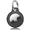 Meliya Portachiavi per Apple Airtag, Custodia in Plastica, Portatile, Cover Protettiva per Zaini e Animali Domestici, AirTag Non è Incluso (Nero)