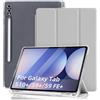 DAORANGE Custodia Cover per Samsung Galaxy Tab S10+ Plus 2024 / S9 FE+ Plus / S9+ Plus 2023 12,4 Pollici con Portapenne, Cover Ultra-sottile Leggero, Funzione Auto Svegliati/Sonno (Grigio)