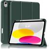 MoKo Custodia Sottile per iPad A16 11, iPad 11a/10a Gen, Verde notte | Con Soporte de Lápiz, Per iPad 2025/2022 Modello, Cubierta Trasera Rígida de PC, Trifold, Auto Sveglia/Sonno