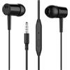 Generic Earbù cablati 3,5 mm con microfoni - cuffie ergonomiche, cuffie isolanti del rumore con microfono | Potenti auricolari audio di alta qualità stereo di bassi pesanti per PC, computer