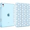 MoKo Cover per iPad (A16) 11a Generazione 11 Pollici, iPad 10a Gen 10,9 in | ustodia per iPad 11/10,9 2025/2022 con Portapenna, Cover Trifold Leggera con Retro PC Traslucido, Azzurro Pois