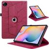 TEDTIKJT Cover per Xiaomi Redmi Pad SE 8.7 Pollice 2024 Custodia Pelle PU 360 Ruotabile Supporto Flip Protettiva Tablet Cover per Xiaomi Redmi Pad SE 8.7 Custodia, Rosso Albero