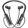 Yeeda 5 auricolari con collo magnetico | cuffie in-ear senza fili con basso extra e microfono per telefonate, cuffie con microfono di cancellazione del rumore per chiamate chiare, lavoro