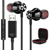 ASKUBSKU Cuffie PC con Microfoni, Cancellazione Rumore USB Auricolari per Portatile | Leggeri Auricolare Gaming con Controlli Audio Funzione Silenzioso Headset per Giochi per Ufficio Trasmissione Dal Vivo PS 5 4