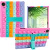 AKNICI Custodia Silicone per TECLAST T70/ Byxsb G140L/ LOGICOM Tab XXL 14/ URAO 140L/ MAXLEGEN M14/ RUSHAR A140 Tablet 14 Pollici, Protettiva Cover con Supporto Integrato, Rosa Viola