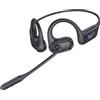 Proaustin Cuffie aperte con microfono, auricolari Bluetooth da 29 g, cuffie a conduzione d'aria con connessione a doppio dispositivo e muto, cuffie wireless con microfono per lavoro, guida, ufficio