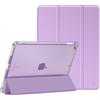 FINTIE Cover per iPad 9a/8a/7a Generazione 10,2 Pollici (2021/2020/2019) | con Portapenne - Sottile Leggero Opaca Trasparente Posteriore Custodia con Auto Sveglia/Sonno, Lavanda