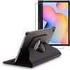 ebestStar - Cover per Samsung Galaxy Tab S6 Lite 10.4 P610 P615 (2022, 2020), Custodia Protezione Rotazione 360, Pelle PU, Nero + Vetro Temperato