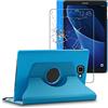 ebestStar - Cover per Samsung Galaxy Tab A6 A 10.1 (2018, 2016) T580 T585, Custodia Protezione Rotazione 360, Pelle PU, Blu + Vetro Temperato