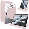 Lemxiee Custodia per Oneplus Pad 2 & OPPO Pad 3 Pro Cover,Custodia in pelle PU + Acrilico trasparente per supporto rotante/Slot per penna per Oneplus Pad 2 & OPPO Pad 3 Pro case